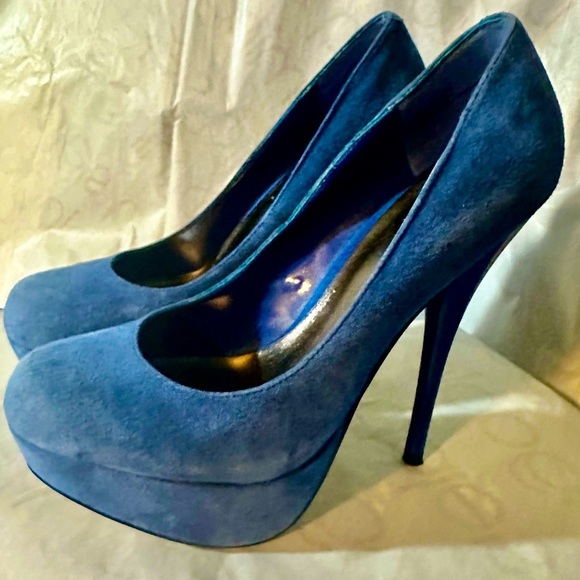 Bakers ~ Blue SUEDE platform stiletto - Picture 1 of 6